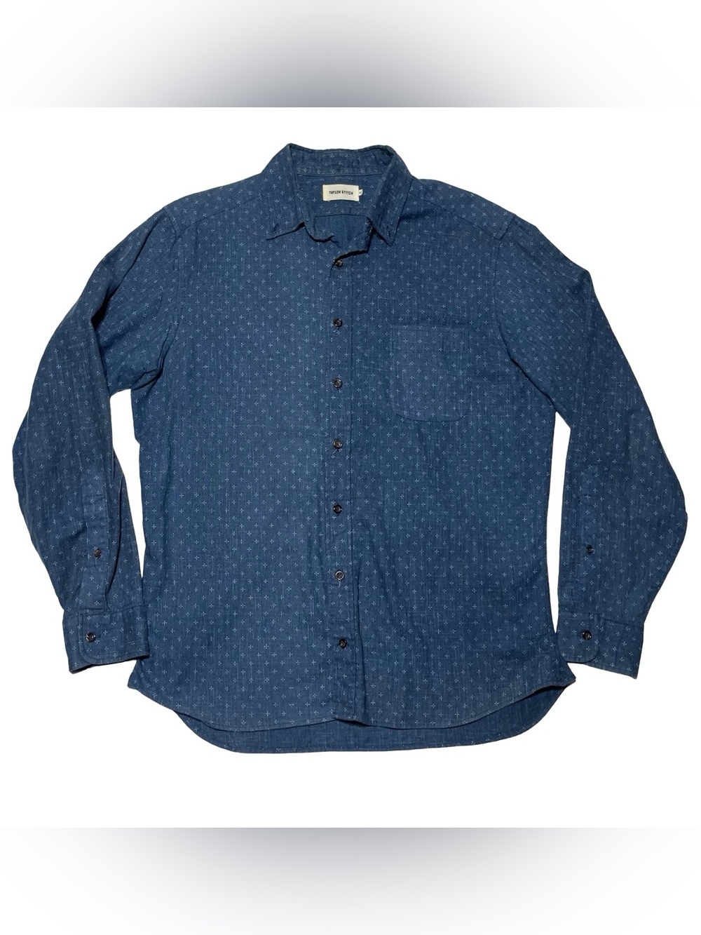 Taylor Stitch The Jack shirt Indigo Star Pattern Long Sleeve Button Shirt 44